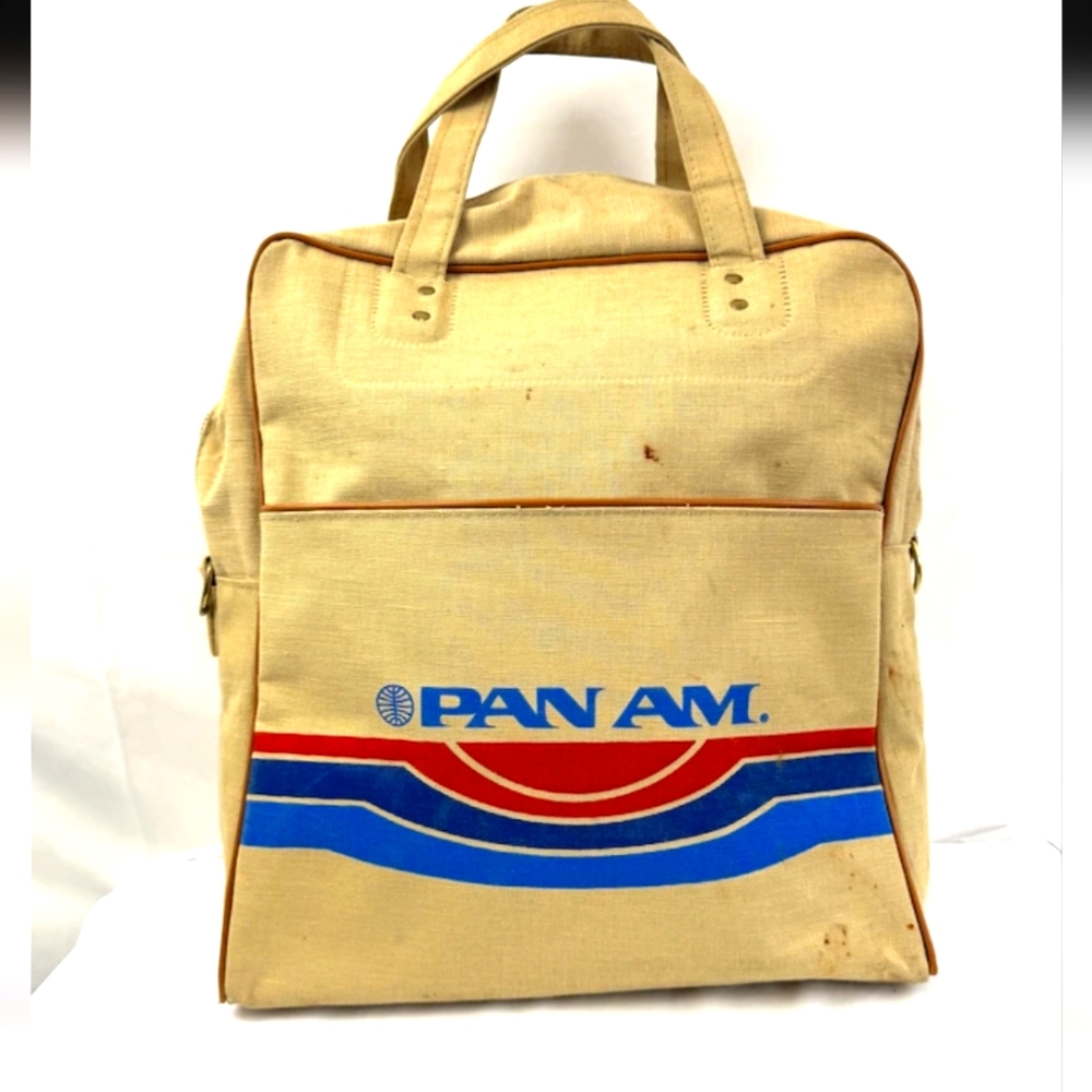 Pan Am Airlines Vintage Travel Bag .